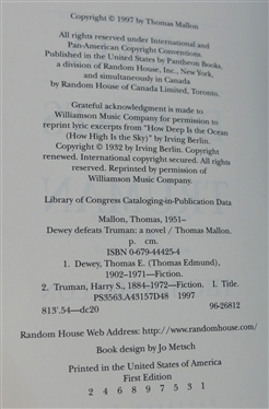 Dewey Defeats Truman by Thomas Mallon - Hardcover First Editon with Dust Jacket and How To Overthrow the Government by Arianna Huffington - Hardcover First Edition with Dust Jacket 