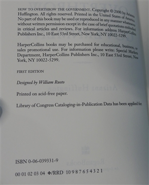 Dewey Defeats Truman by Thomas Mallon - Hardcover First Editon with Dust Jacket and How To Overthrow the Government by Arianna Huffington - Hardcover First Edition with Dust Jacket 
