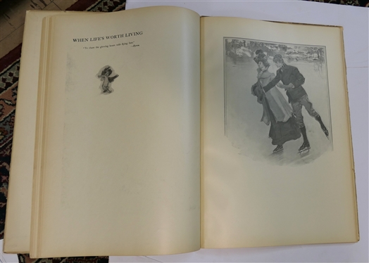The Passing Show Drawings  - by A.B. Wenzell  - 1900 - Beautifully Illustrated Large Book - Biding is Loose 