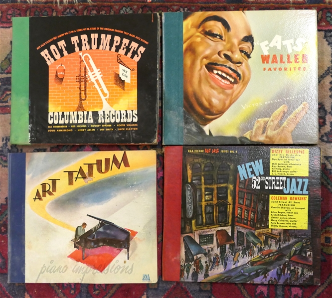 4 Record Sets - Art Tatum "Piano Impressions" 3 Records, "New 52nd Street Jazz" Dizzy Gilespie and Coleman Hawkins 4 Records, Fats Waller Favorites 3 Records, and "Hot Trumpets" Columbia Records -...