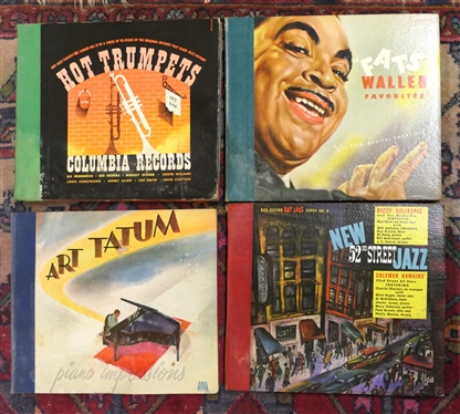 4 Record Sets - Art Tatum "Piano Impressions" 3 Records, "New 52nd Street Jazz" Dizzy Gilespie and Coleman Hawkins 4 Records, Fats Waller Favorites 3 Records, and "Hot Trumpets" Columbia Records -...