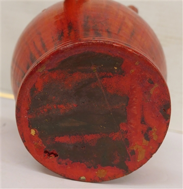 North Carolina Pottery Amphora Shaped Vase - Chrome Red Glaze - Double Handles -Attributed to J.B. Cole  Vase is 7 Tall 