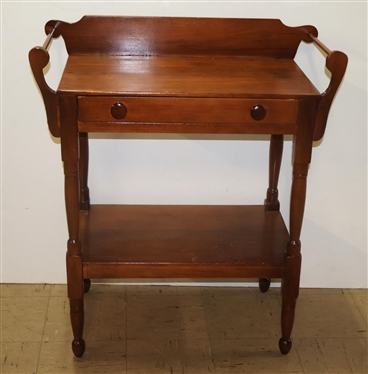 Sheraton Style Wash Stand With Drawer - Double Towel Bars - Pin Dovetailed Drawer - 32 Tall 27 By 15 