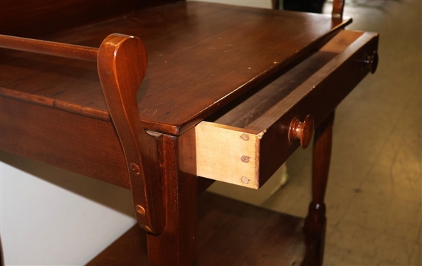 Sheraton Style Wash Stand With Drawer - Double Towel Bars - Pin Dovetailed Drawer - 32 Tall 27 By 15 