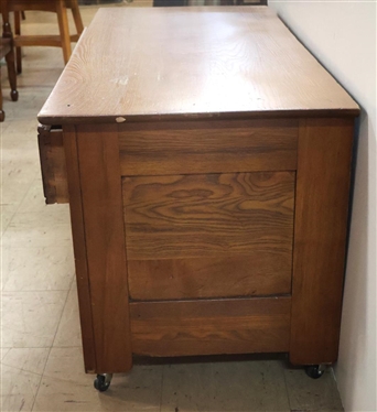 Oak Low Boy Chest - 2 Dovetailed Drawers - Paneled Ends - 21 Tall 43 1/2 by 19 