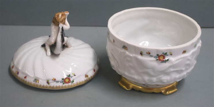 Mottahedeh Swan Service - Sugar Bowl with Lid - Vista Allegre Made in Portugal - 6 1/2 Tall 
