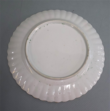 19th Century Chinese Export Bok Choy Pattern Plate - Hand Painted Bok Choy Cabbage with Butterflies - Plate is 9 3/4 Across - Small Chip on Edge 
