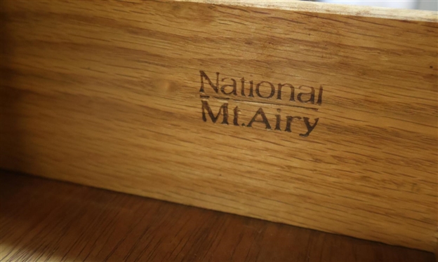 Beautiful Silver Chest by National Furniture Mt. Airy Limited Edition Series 3 - Solid Oak Cellarette Style Chest with Burl Finished Drop Front - Lift Top with Lift Out Silver Drawer - 3 Drawers...