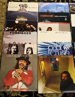 18 - 1970's Record Albums - Foreigner, Billy Stewart, Dire Straights, Michael Jackson, Kenny Loggins, Passport, Etc. 
