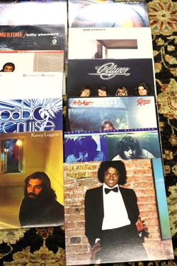 18 - 1970's Record Albums - Foreigner, Billy Stewart, Dire Straights, Michael Jackson, Kenny Loggins, Passport, Etc. 