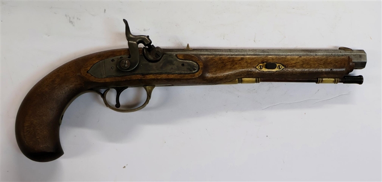 Black Powder Cap and Ball Pistol - Made in Italy - Brass Accents and Trigger Guard - .44 Cal