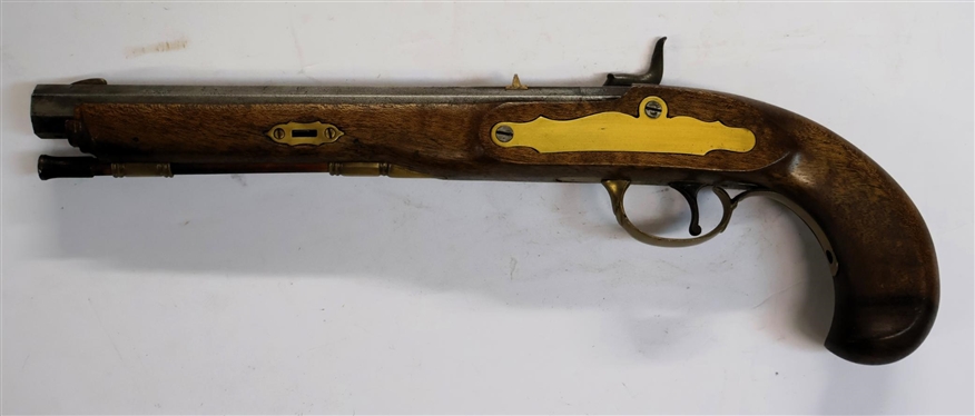 Black Powder Cap and Ball Pistol - Made in Italy - Brass Accents and Trigger Guard - .44 Cal