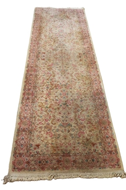 Karastan Ivory Kirman Runner Rug - 9'1 by 2'10 1/2 