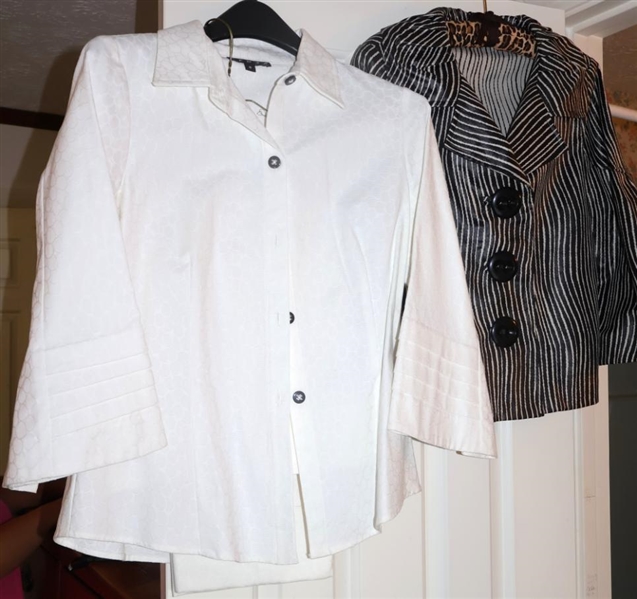 Penta White Jacket and Trouser Set and Black and White Blazer - White Jacket Size 6, Pants Size 8 - Black and White Jacket Size 4
