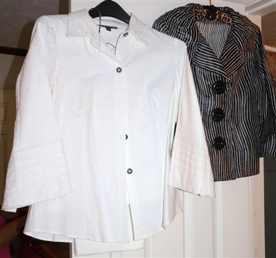 Penta White Jacket and Trouser Set and Black and White Blazer - White Jacket Size 6, Pants Size 8 - Black and White Jacket Size 4