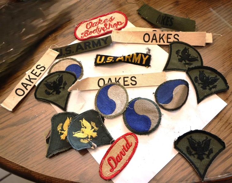 Lot of Patches - U.S. Army, Military Emblems, Oakes and David 