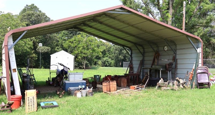 Metal 2 Car -  Car Port / Shed - Buyer Must Remove 