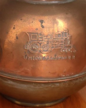 Union Pacific R.R. Brass Railroad Spittoon - 10 Tall 