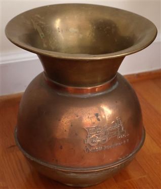Union Pacific R.R. Brass Railroad Spittoon - 10 Tall 