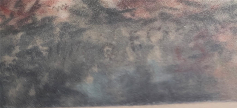 Original Pastel Drawing of Fall Foliage - Signed E.D.? In Lower Left Corner - Framed and Matted - Frame is 18 1/2 By 22 1/2 
