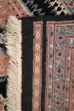 Hand Knotted Oriental  / Persian Wool Rug - Beautiful Design - Navy, Light Blue, Mauve and Cream - 61 by 38 