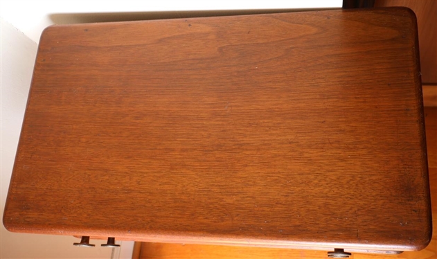 Walnut 2 Drawer Spool Cabinet / Table - Tapered Legs -Dovetailed Drawers -  26 1/2 Tall 21 1/2 by 12 