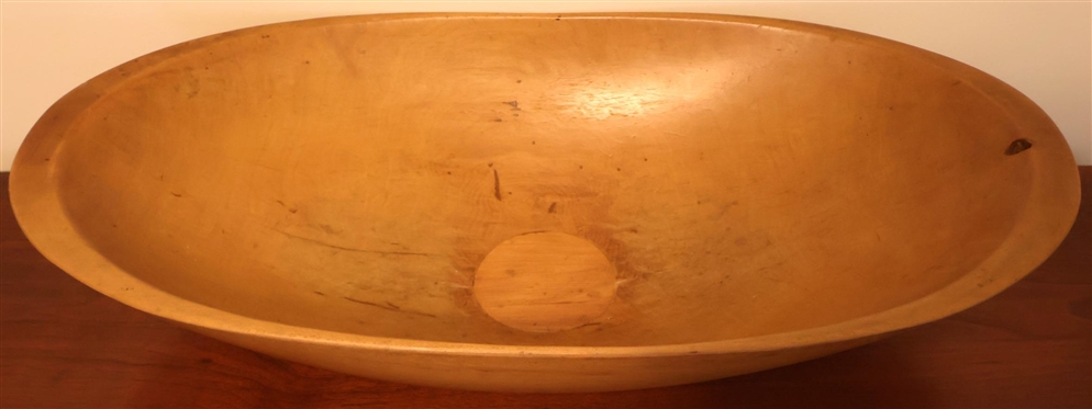 Large Handmade Virginia  Dough Tray / Dough Bowl - Repair in Center - 25 By 12 1/2 