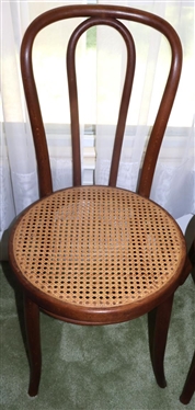 Set of 4 Bentwood Cane Bottom Chairs   - Caneing is Good on All Seat Bottoms 