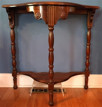 1930s Half  Wall Table with Turned Legs -Table is 29 1/2" Tall 20" by 13 1/2" 