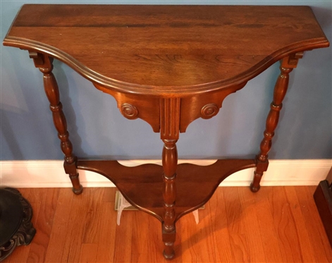 1930's Half  Wall Table with Turned Legs -Table is 29 1/2 Tall 20 by 13 1/2 