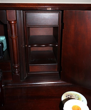 Craftique Furniture Mahogany Chippendale Style Drop Front Secretary Desk - 4 Dovetailed Drawers Below Drop Front Writing Surface - Retractable Supports - Desk Has Divided Interior Cubbies - 44...
