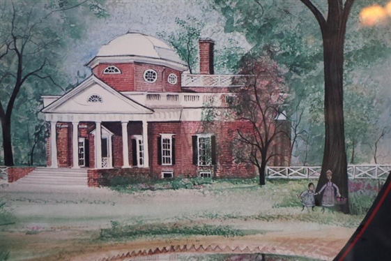 P. Buckley Moss Artist Signed  Virginia Lithograph  - Artist Signed and Dated 1984 - Frame is 27 By 17 