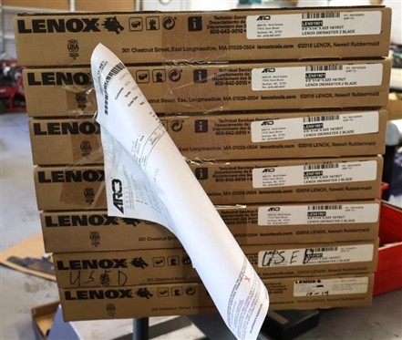 6 NEW Lenox 68" by 1 /4" Band Saw Blades - Lenox Die Master 2 Blade 14/18VT - 10/10/24 Purchase Date - Plus 1 Used Blade