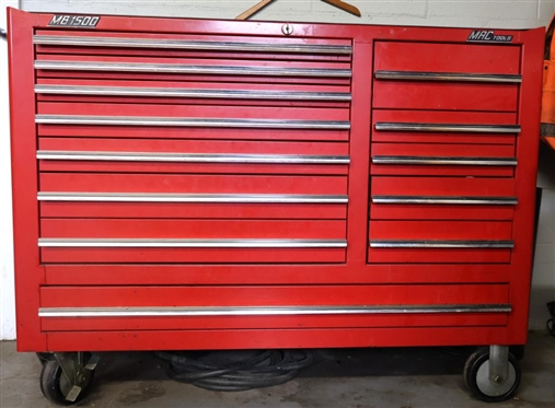 MAC Tools MB1500 Rolling Tool Chest / Work Station with 13 Drawers - Chest is 32 Tall 51 by 24 - Height Does Not Include Wheels - NO CONTENTS