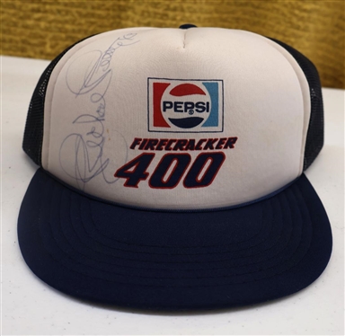 Richard Petty #43 Autographed Hat from His 200th  and Final NASCAR Race - The July 4th, 1984 Pepsi Firecracker 400 