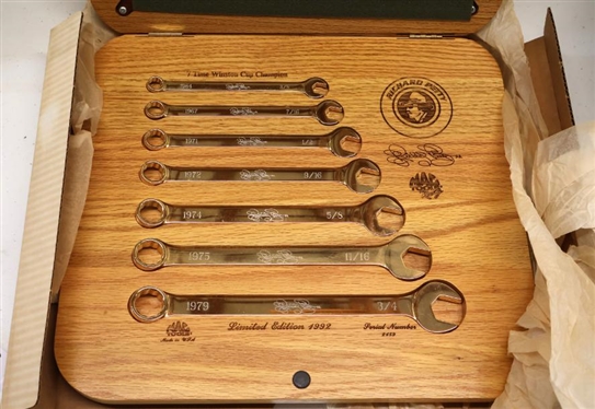 MAC Tools Richard Petty 1992 Limited Edition Wrench Set in Fitted Oak Case - Serial Number 2159 - with Trading Cards (Factory Sealed) In Original Outer Cardboard Box 