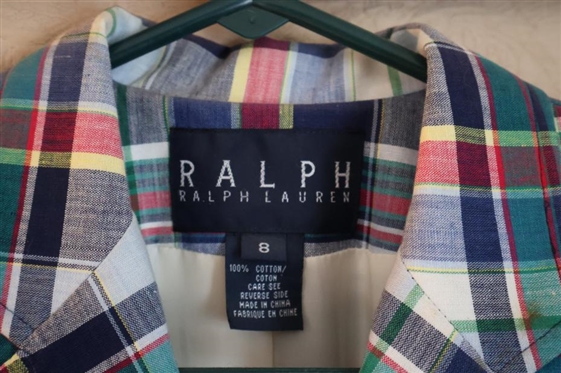 Ralph by Ralph Lauren Women's Madras Plaid Blazer - Size 8 
