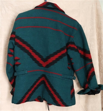 Ralph Lauren Country - Made in USA - Aztec Pattern Green and Red Jacket - Size Medium 