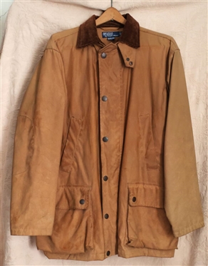 Polo by Ralph Lauren Tan Chore Coat - Size Small - With Removoable Hood in Pocket - Needs Washing from Wear