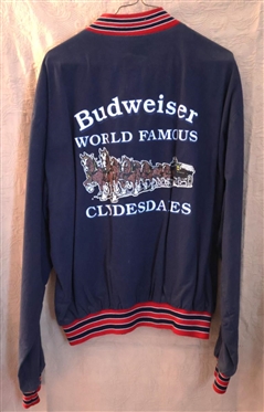 Vintage Budweiser World Famous Clydesdales Official Product Snap Button Jacket - Size X- Large - Cotton Shell Nylon Lining