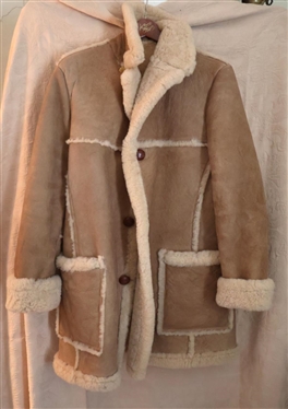 Vintage Sawyer of Napa - California - Suede Shearling Lined Winter Overcoat - Size 43 - Escape From the Ordinary - Norm Thompson Label - Portland, Oregon