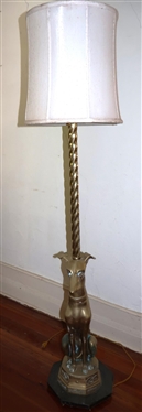 Incredible Chelesa House Brass Greyhound Floor Lamp with Onyx Stone Base - Dog is 26 tall Lamp Overall is 62 Tall 