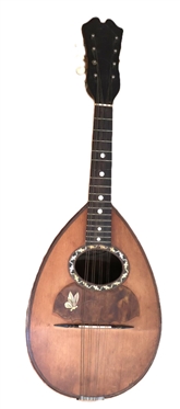 Beautiful Italian Bowl Back Mandolin - Fabrica di Stramenti armoniei Anno 1898 - Original Label Inside - Beautiful Inlay Work with Mother of Pearl Butterfly 