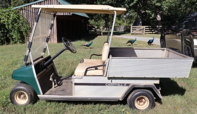 Club Car Carry All II Gas Powered Golf Cart with Aluminum Dump Bed - Runs Well 