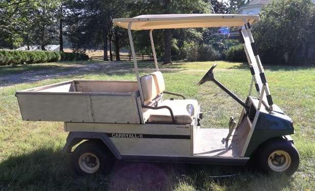 Club Car Carry All II Gas Powered Golf Cart with Aluminum Dump Bed - Runs Well 