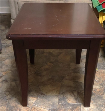 Mahogany Finish End Table - 24" tall 28" By 23" - Some Water Marks on Top 