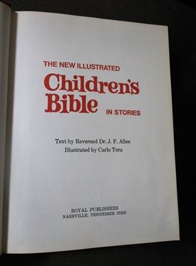 The New Illustrated Children's Bible in Stories - Red Hardcover Bible with Gold Lettering - Not Inscribed Published in Nashville, TN - 1970