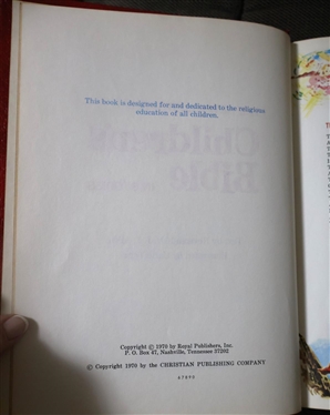 The New Illustrated Children's Bible in Stories - Red Hardcover Bible with Gold Lettering - Not Inscribed Published in Nashville, TN - 1970