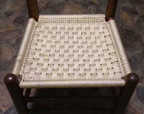 Handmade Oak Ladderback Chair with Woven Seat - Chair is 34 Tall 16 to Seat
