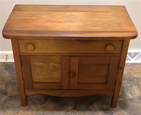 Pine Washstand with Paneled Ends and Doors - Single Drawer - 26 Tall 33 by 18 